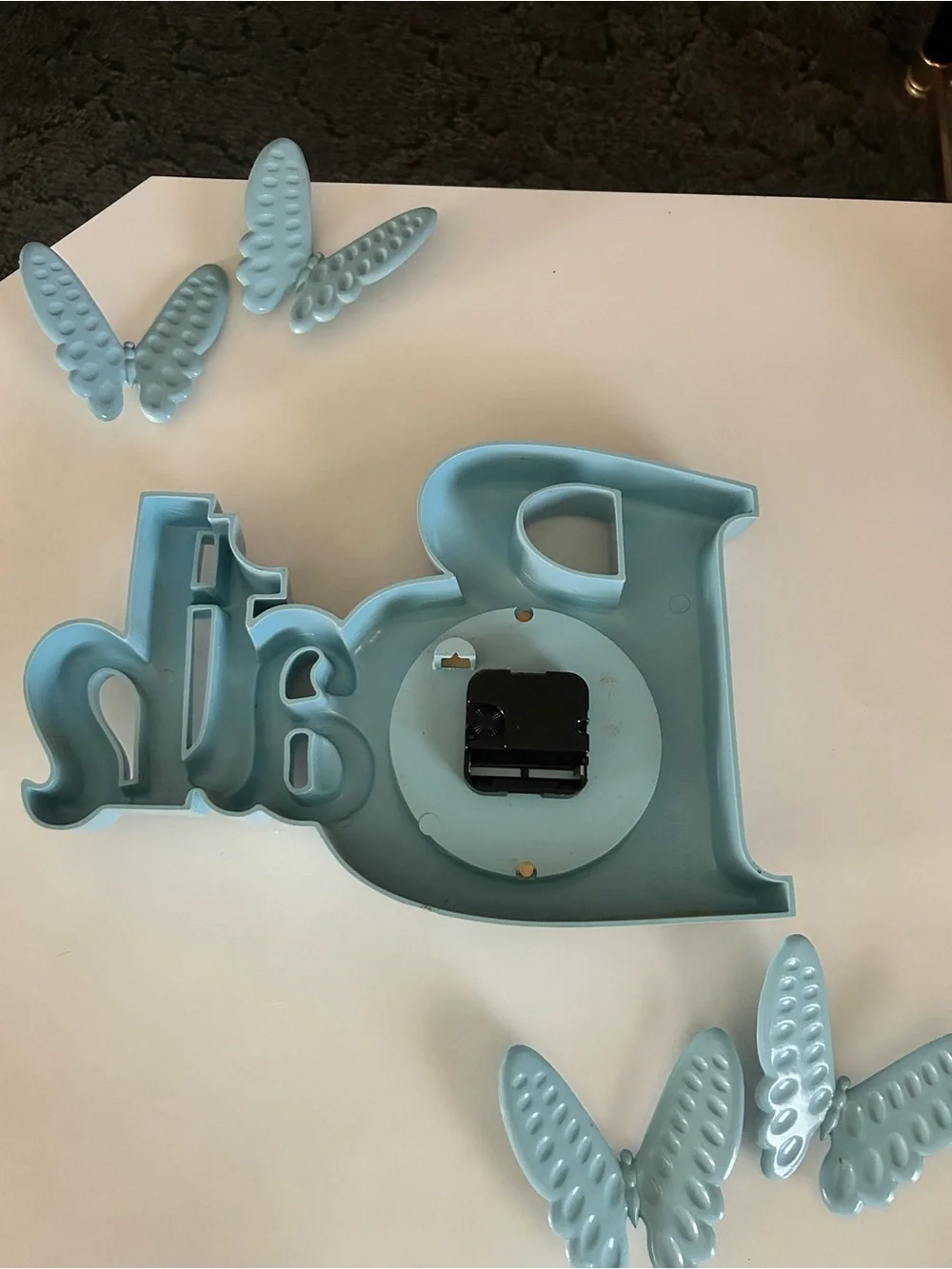 Bath Wall Clock Decor in Light Blue